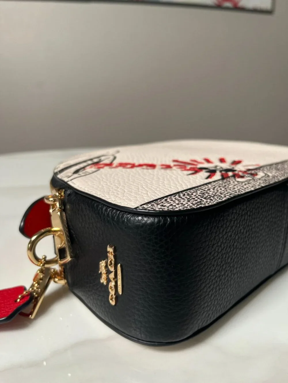 Coach Disney x Keith Haring Mickey Mouse Serena Satchel Crossbody C6976 NWOT